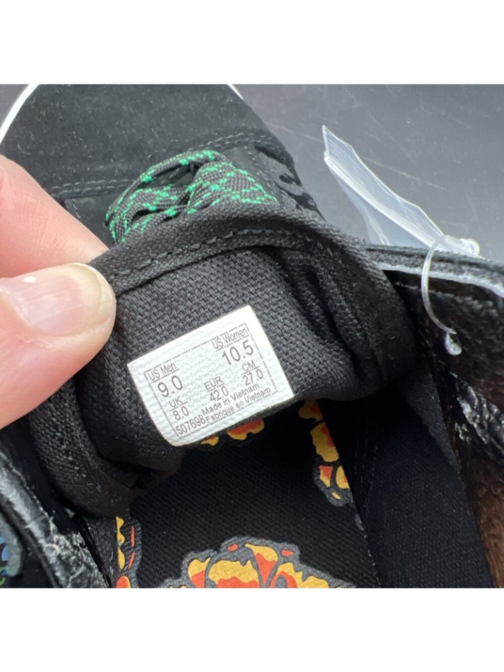 Vans Old Skool Dia de los Muertos Hummingbird Skate Shoe M9 W10.5 Black Blue NEW - Picture 10 of 16